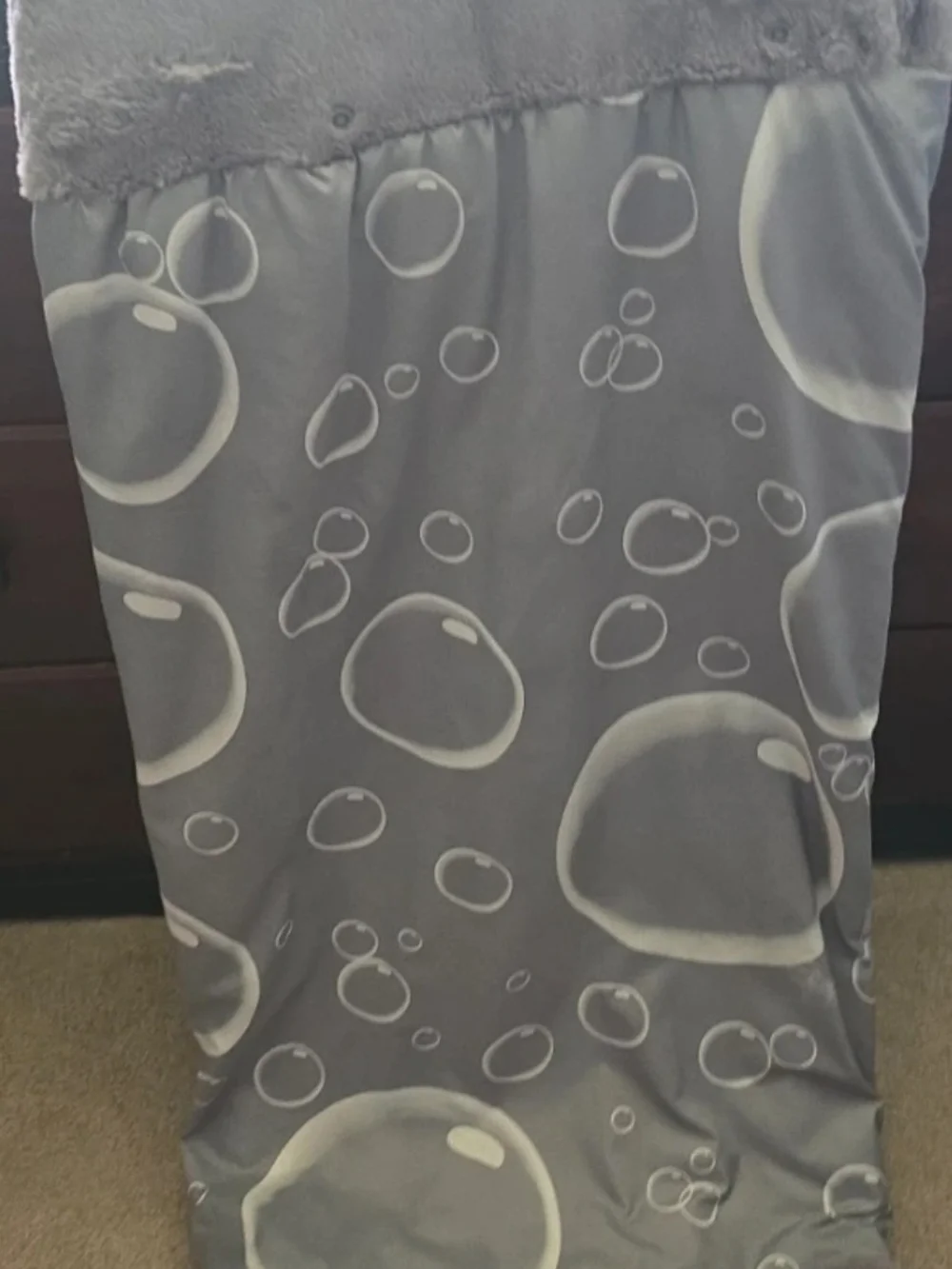 Gray Shark Hooded Kids Sleep Sack with Bubble Print